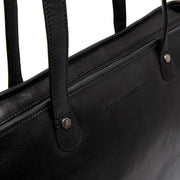 Astano Full-Grain Leather Tote Bag für Damen - Structured Side Profile Showing Gusset Depth &amp; Expansion Capacity