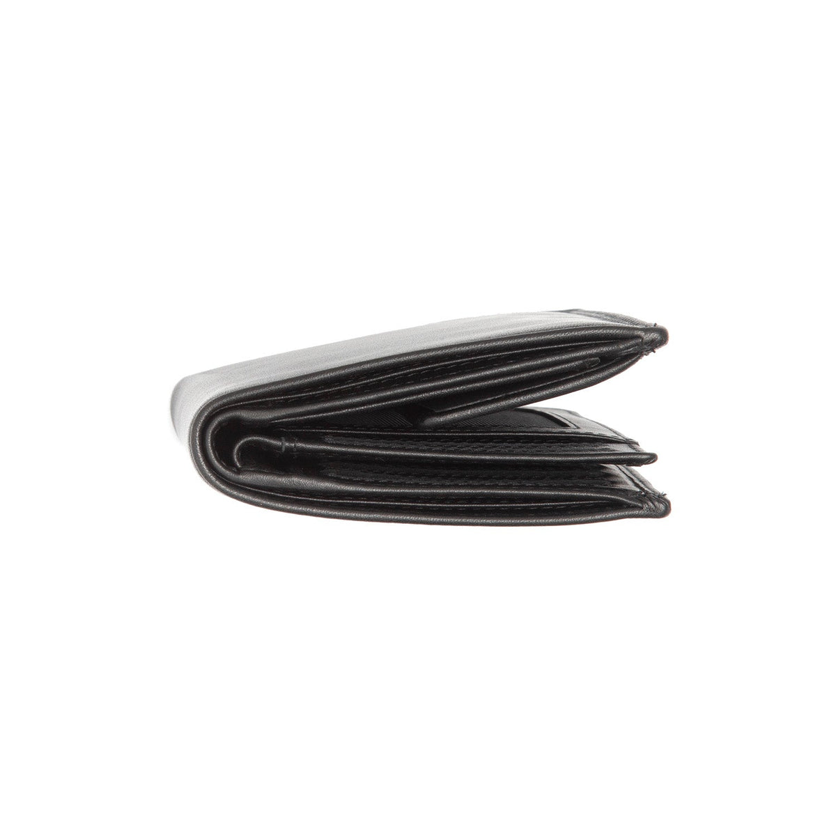 Hanson Full-Grain Ledergeldbörse für Herren - Structured Side Profile Showing Gusset Depth &amp; Expansion Capacity