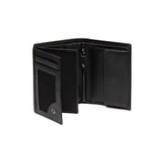 Solid Antique Brass Hardware &amp; Heavy-Duty Dual Zipper Detail on Leroy Full-Grain Ledergeldbörse für Herren