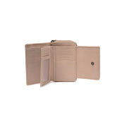 Solid Antique Brass Hardware &amp; Heavy-Duty Dual Zipper Detail on Orveta Vollnarbenleder Wallet