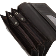 Salzburg Full-Grain Ledergeldbörse für Damen - Structured Side Profile Showing Gusset Depth &amp; Expansion Capacity