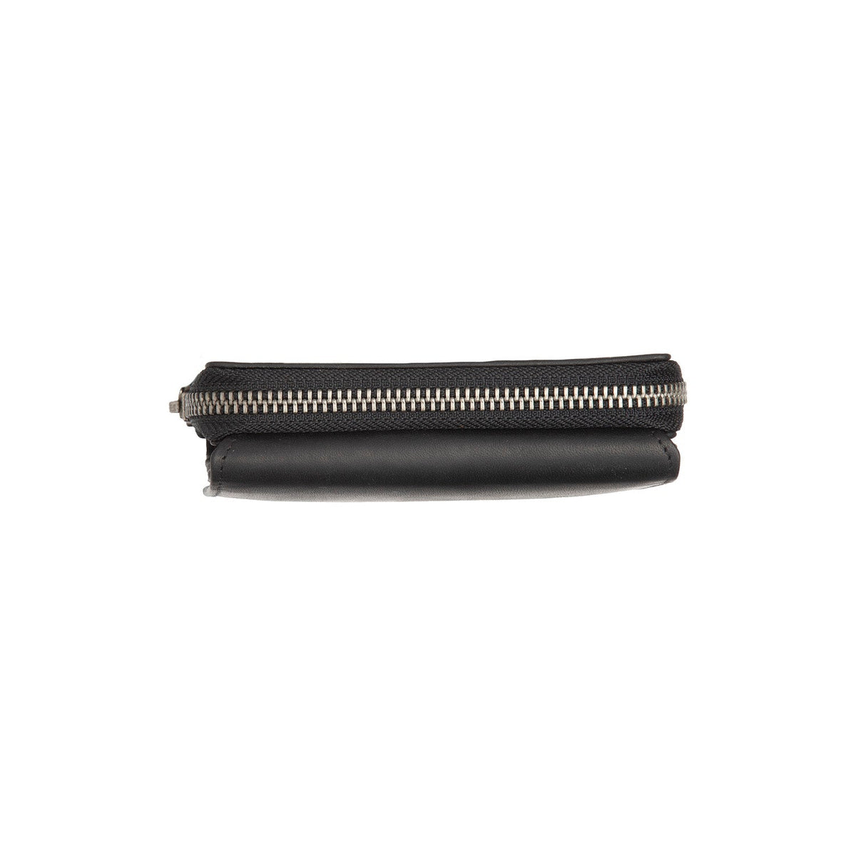 Solid Antique Brass Hardware &amp; Heavy-Duty Dual Zipper Detail on Sorraia Full-Grain Ledergeldbörse für Damen