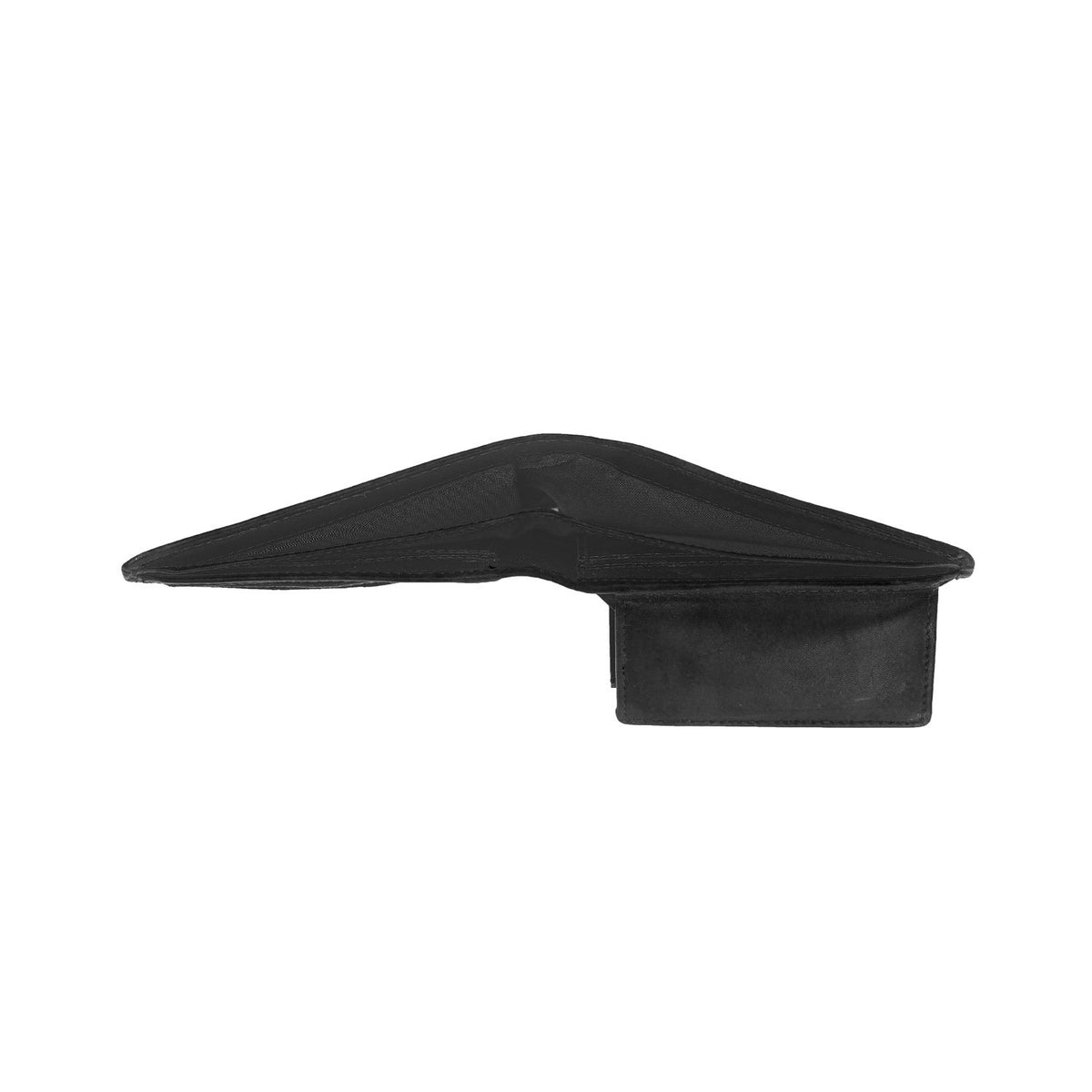 Walid Full-Grain Ledergeldbörse für Herren - Structured Side Profile Showing Gusset Depth &amp; Expansion Capacity