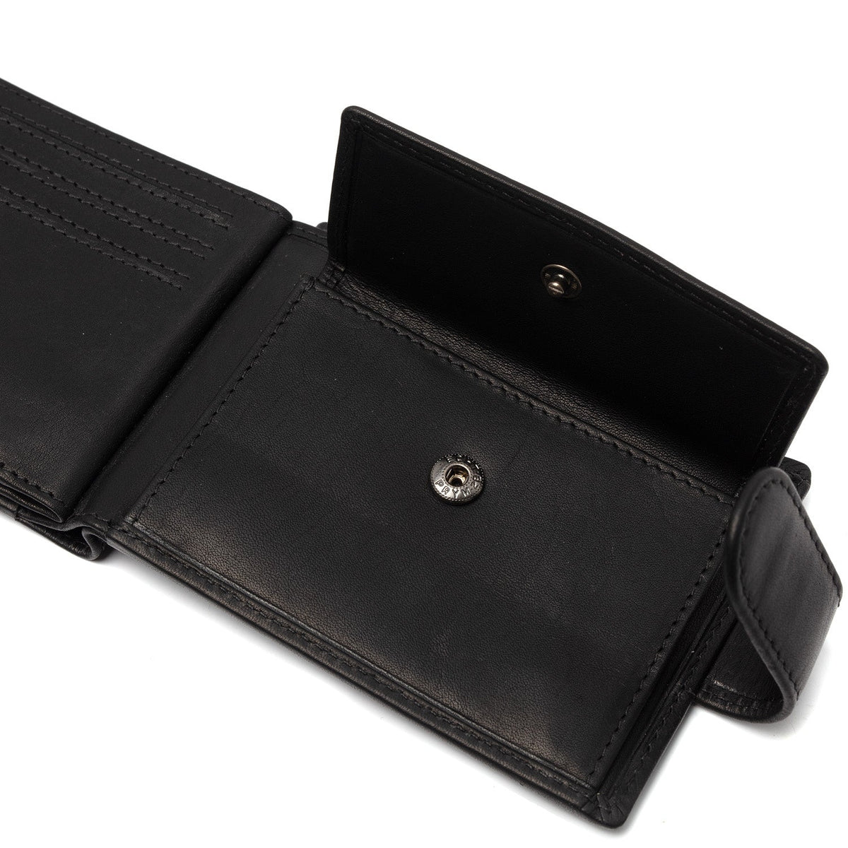 Solid Antique Brass Hardware &amp; Heavy-Duty Dual Zipper Detail on Yamba Full-Grain Ledergeldbörse für Herren