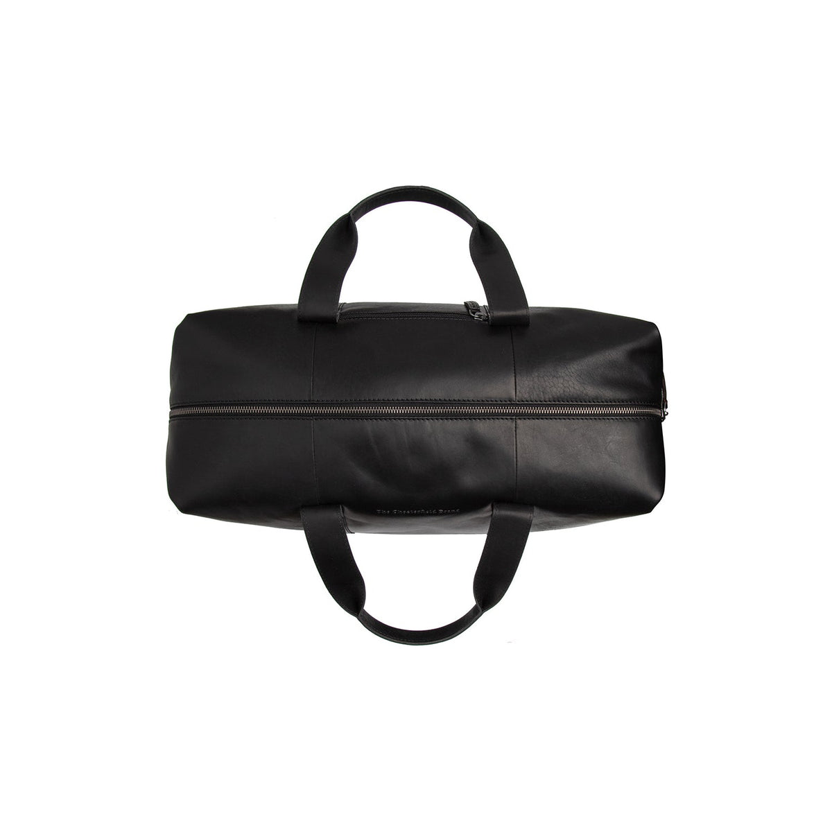 
Solid Antique Brass Hardware & Heavy-Duty Dual Zipper Detail on Conor Vollnarbenleder-Weekender-Reisetasche