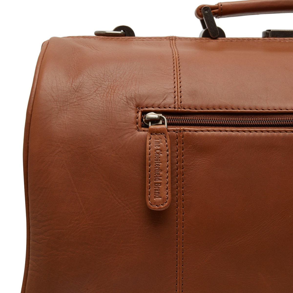 Texel Full-Grain Leather Weekender Bag für Damen - Structured Side Profile Showing Gusset Depth &amp; Expansion Capacity