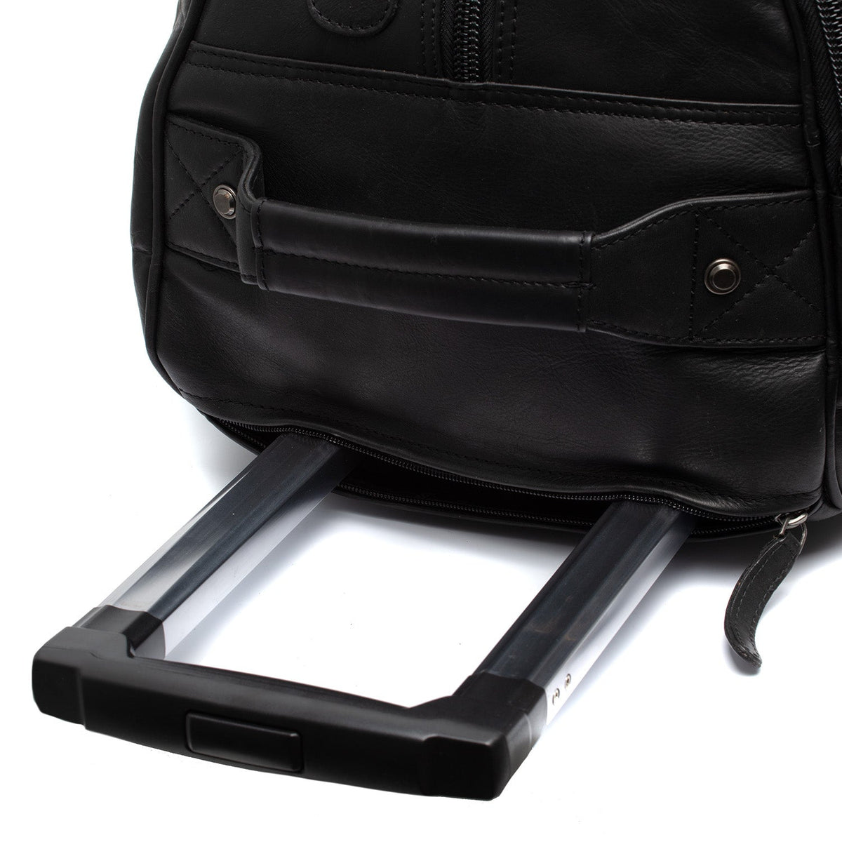 Solid Antique Brass Hardware &amp; Heavy-Duty Dual Zipper Detail on Leather Weekender Trolley Jayven für Damen