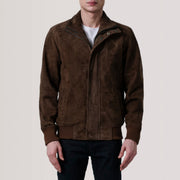 Lester Braun Suede Leder-Bomberjacke für Herren – Zusätzliche Produktansicht 3