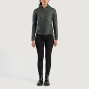 Luna Hooded Leder-Bomberjacke für Damen – Zusätzliche Produktansicht 3