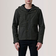 Authentic Waxed Cotton Canvas Grain Texture &amp; Heavy-Duty Seam Stitching Detail