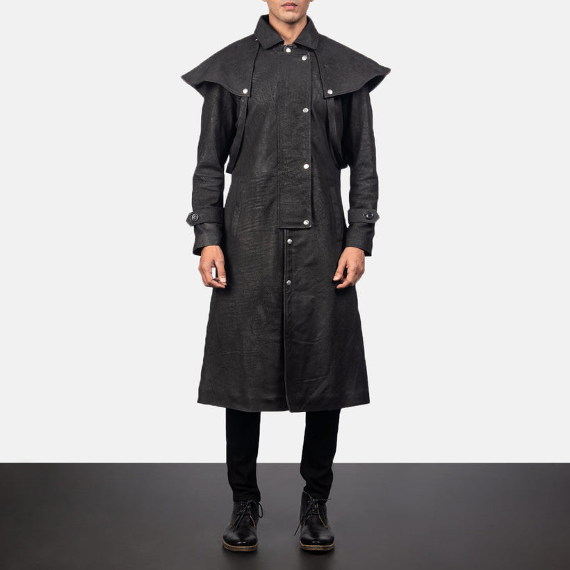 Maverick Schwarz Leather Duster für Herren
