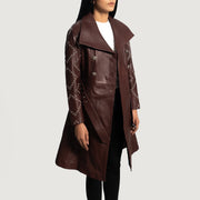 
Missoni Kastanienbraun Leder-Trenchcoat für Damen - Seitenansicht mit ergonomischem Ärmelschnitt & sportlicher Passform