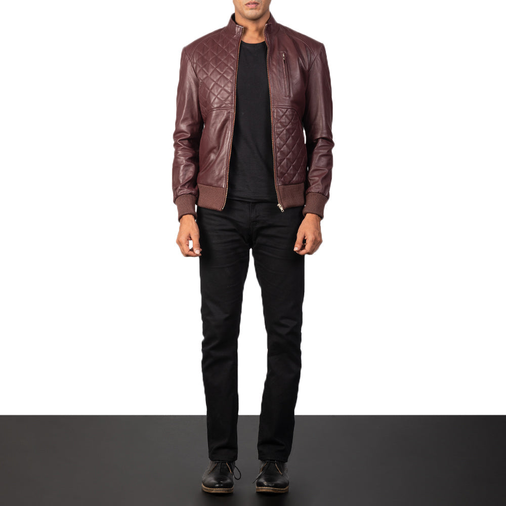 Moda Leder-Bomberjacke für Herren – Zusätzliche Produktansicht 4