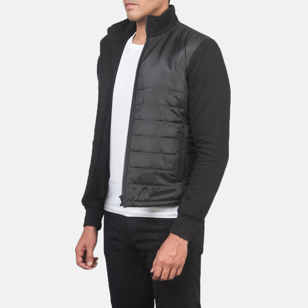 
Black Polyester (Torso) &Amp; Knitted Fabric (Sleeves) Winter Jacket - Rückansicht mit passgenauen Schultern & sauberem Saum