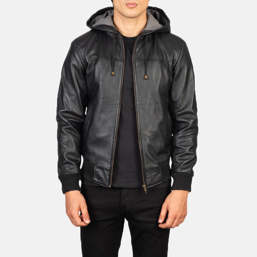 Nintenzo Leder-Bomberjacke für Herren