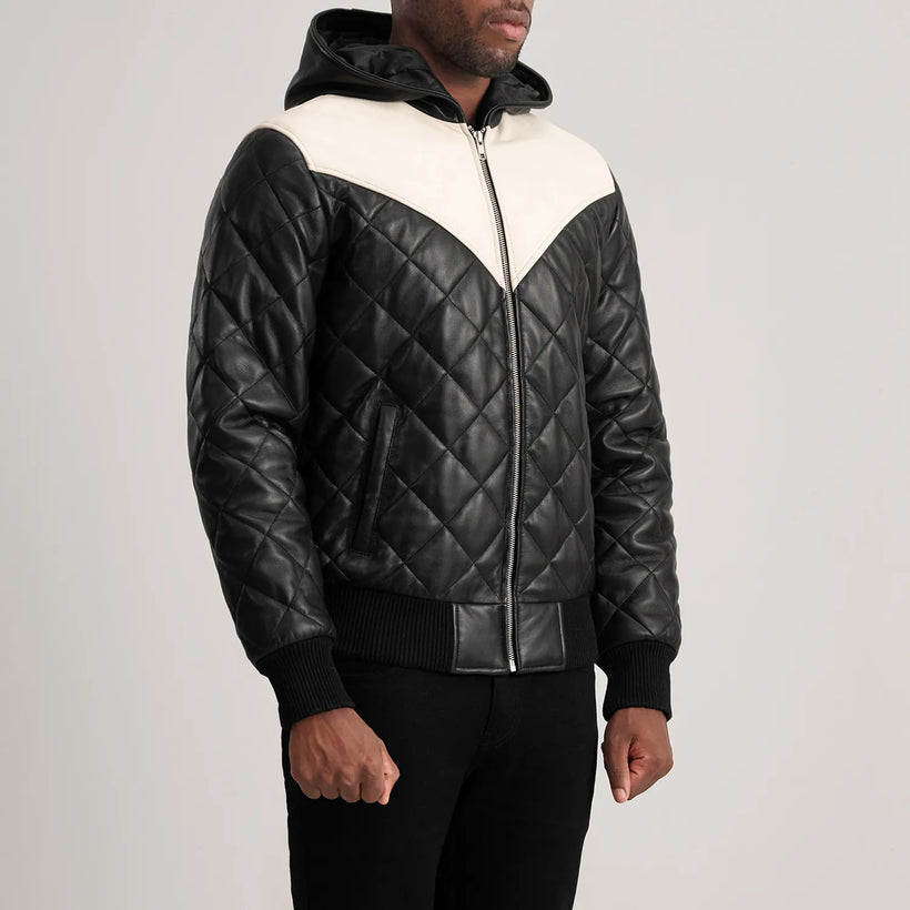 Norman Lederjacke Hellbraun Puffer Lederjacke für Herren