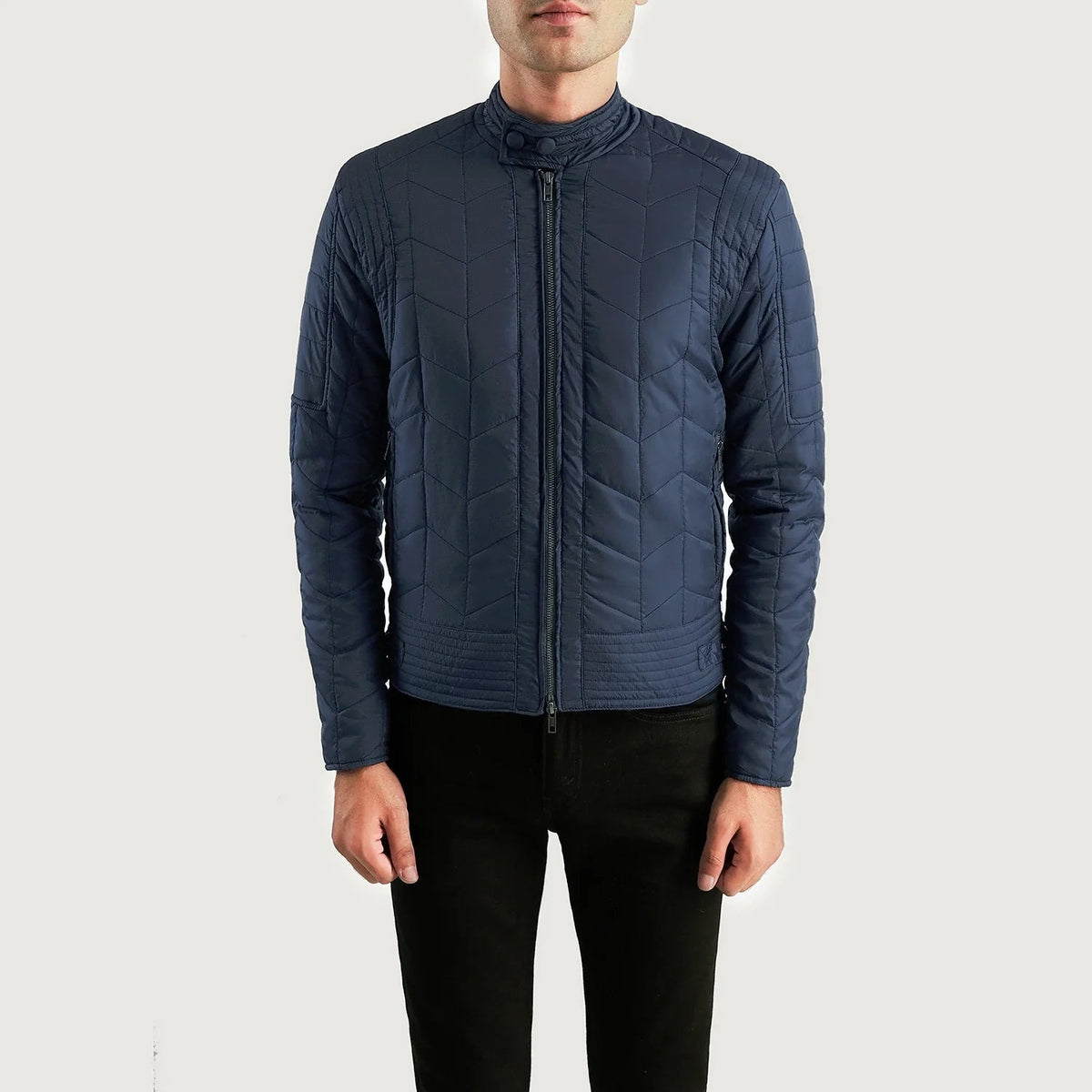 Men's Nyle Gesteppt Windbreaker Lederjacke für Herren - Seitenansicht mit ergonomischem Ärmelschnitt