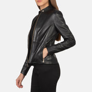 Rave Braun Leder-Bikerjacke für Damen – Zusätzliche Produktansicht 3