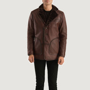 
Rocky Braun Fur Ledermantel für Herren in Distressed Brown Sheepskin Burnishing - Vorderansicht & maßgeschneiderte Silhouette | Online Kaufen