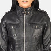 
Roslyn Hooded Leder-Bomberjacke für Damen – alternate product view 6
