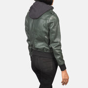 
Roslyn Hooded Leder-Bomberjacke für Damen – alternate product view 5