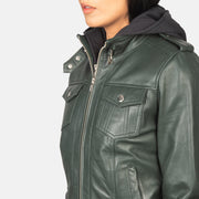 
Roslyn Hooded Leder-Bomberjacke für Damen – alternate product view 6