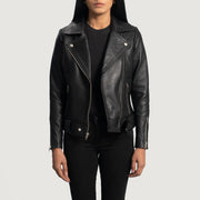 
Handwerkliche Saumverarbeitung an Rumy Maroon Leather Biker Jacket