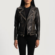 
Rumy Kastanienbraun Leder-Bikerjacke für Damen – alternate product view 1