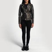 
Rumy Kastanienbraun Leder-Bikerjacke für Damen – alternate product view 3