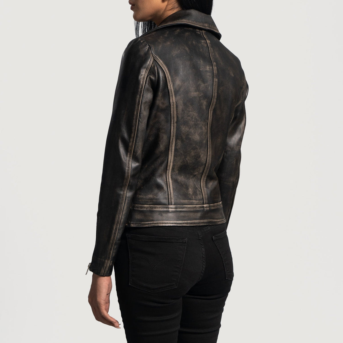 
Rumy Kastanienbraun Leder-Bikerjacke für Damen – alternate product view 5