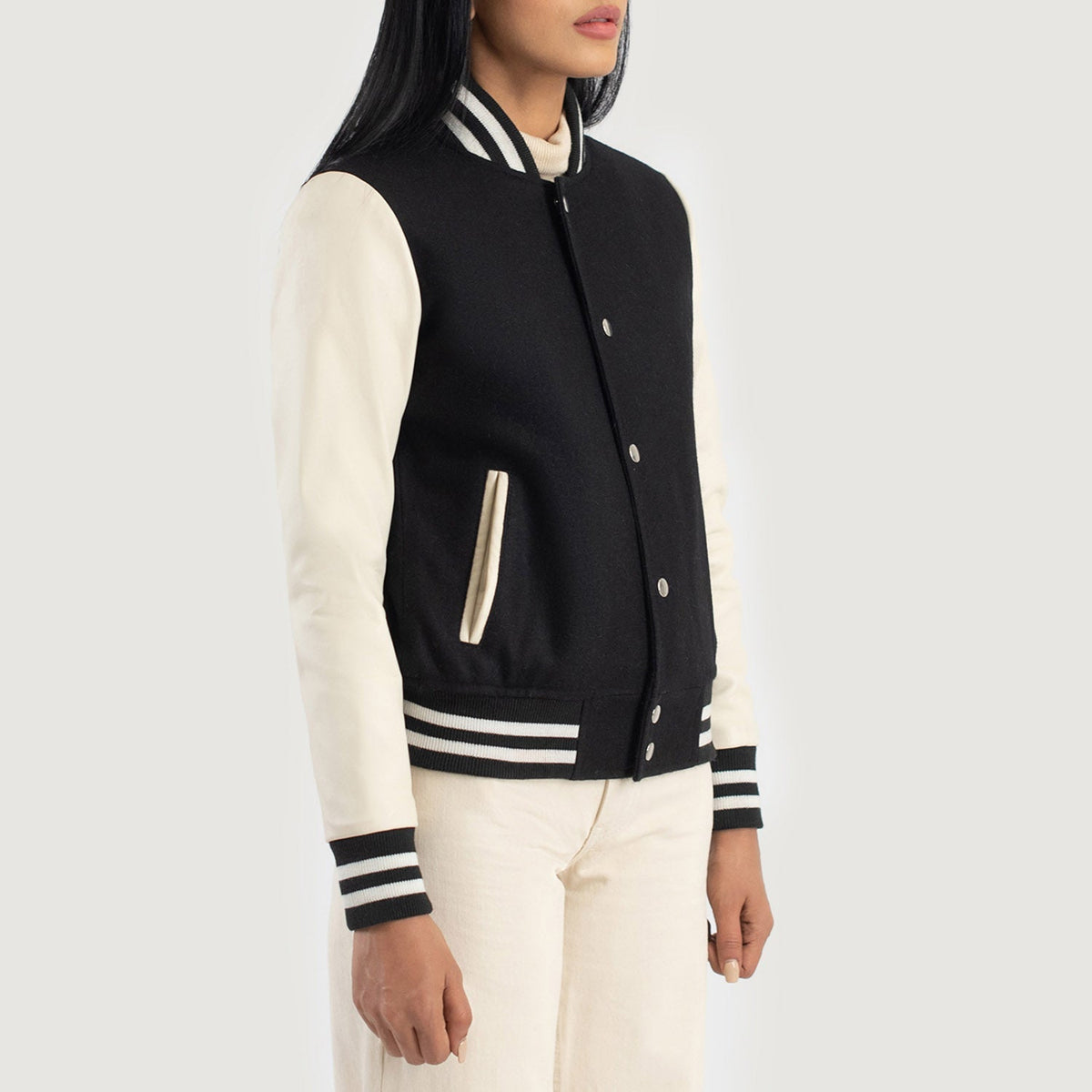 Savant Varsity Lederjacke für Damen – Zusätzliche Produktansicht 2