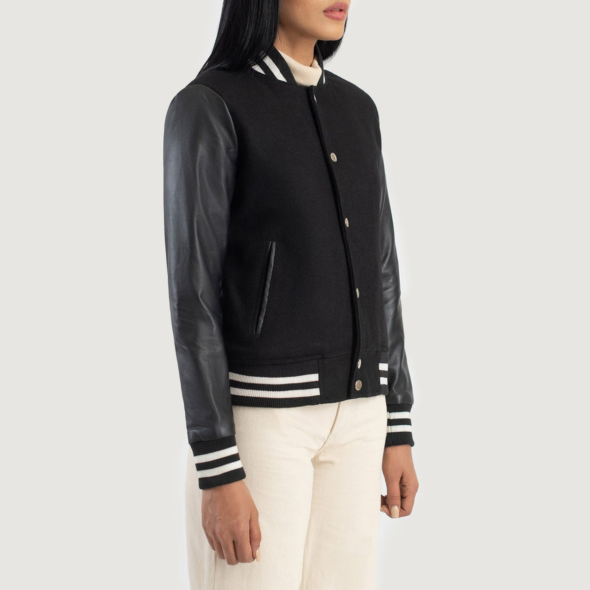 Savant Varsity Lederjacke für Damen – Zusätzliche Produktansicht 2