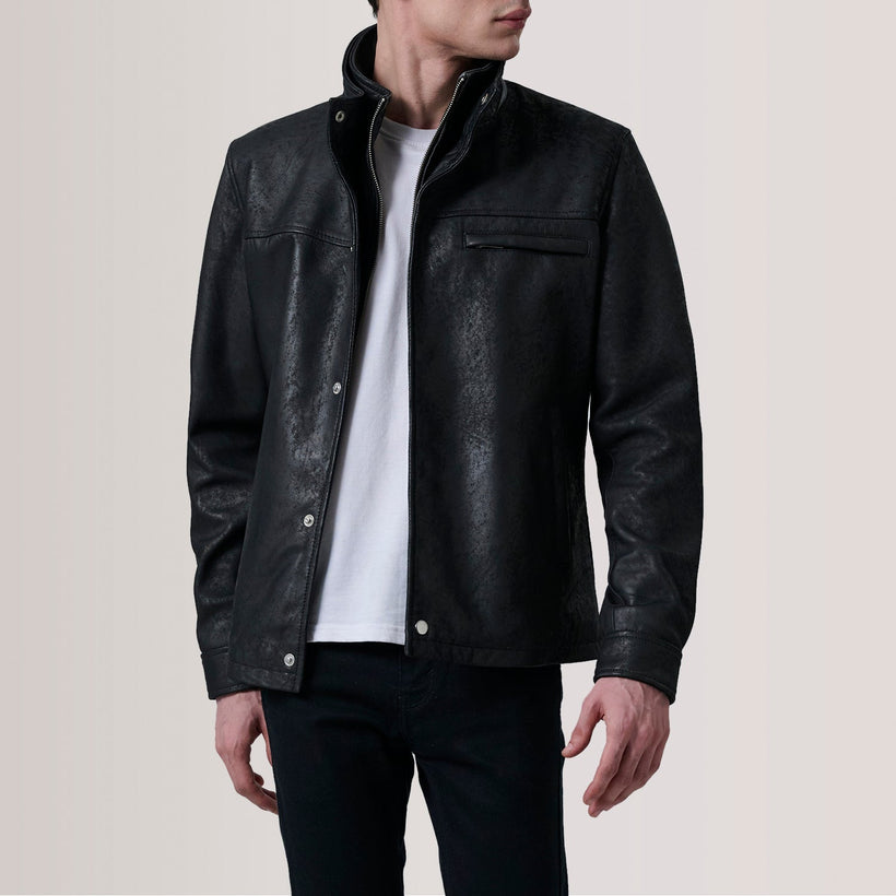 Sean Schwarz Snuffed Classic Lederjacke für Herren