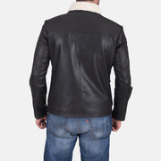 
Snow Cole Schwarz Lederjacke für Herren - Seitenansicht mit ergonomischem Ärmelschnitt & sportlicher Passform