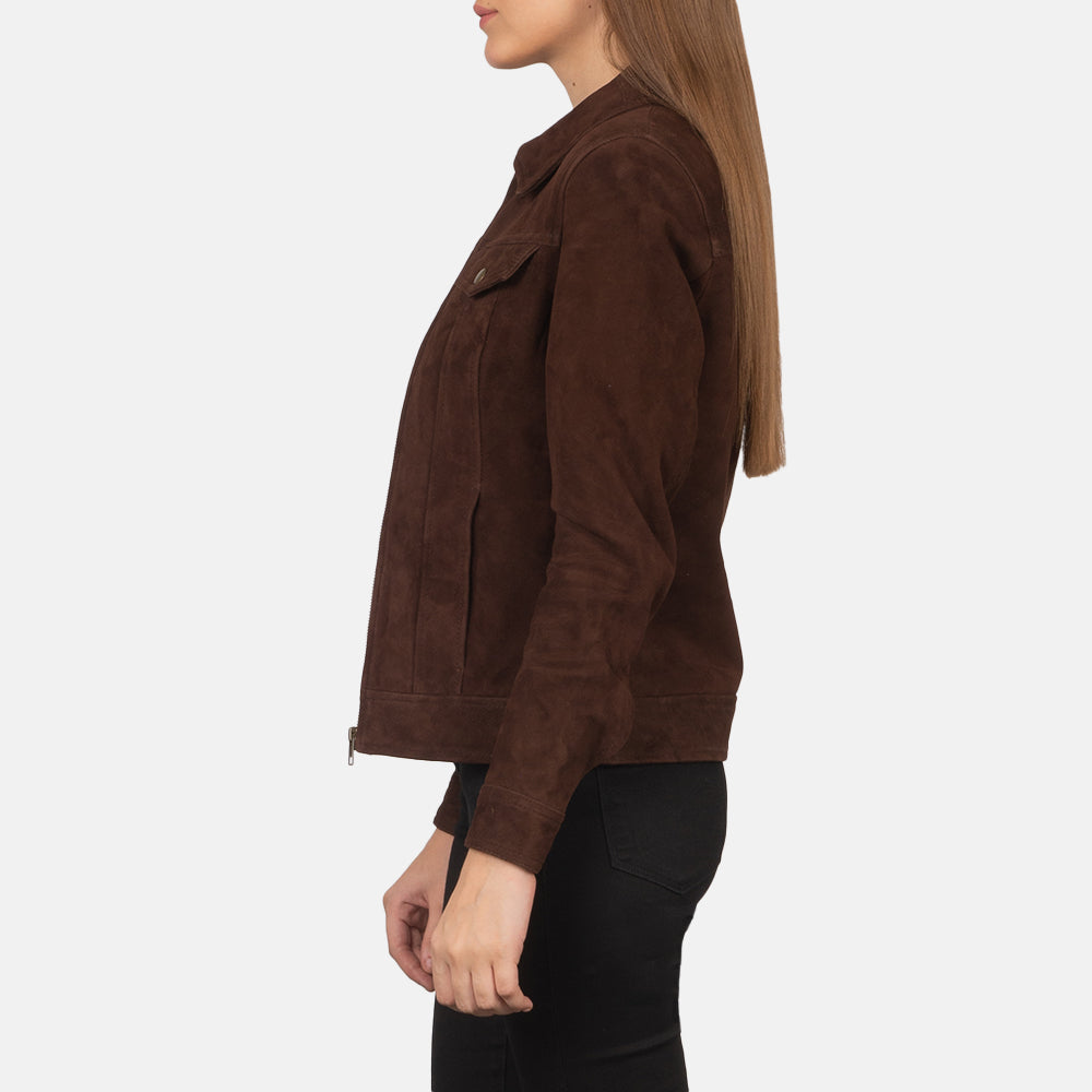 
Suzy Trucker Braun Lederjacke für Damen – alternate product view 3
