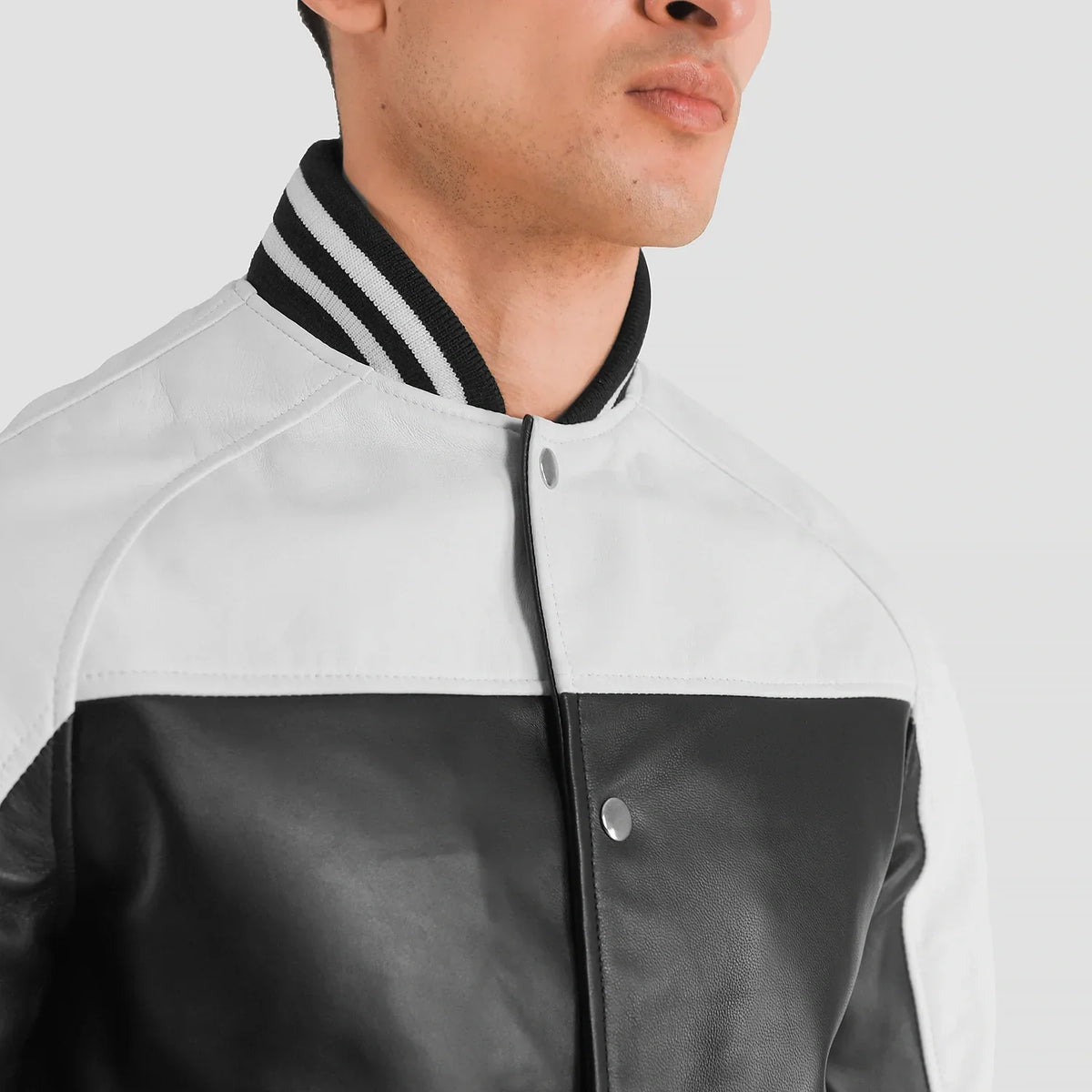 Terrance Schwarz Varsity Lederjacke für Herren – Zusätzliche Produktansicht 6