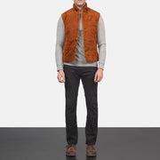 Men's Tony Braun Suede Vest für Herren - Seitenansicht mit ergonomischem Ärmelschnitt