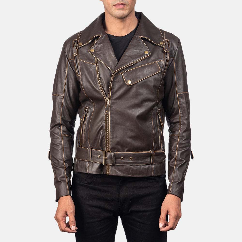 Vincent Schwarz Leder-Bikerjacke für Herren – Zusätzliche Produktansicht 3