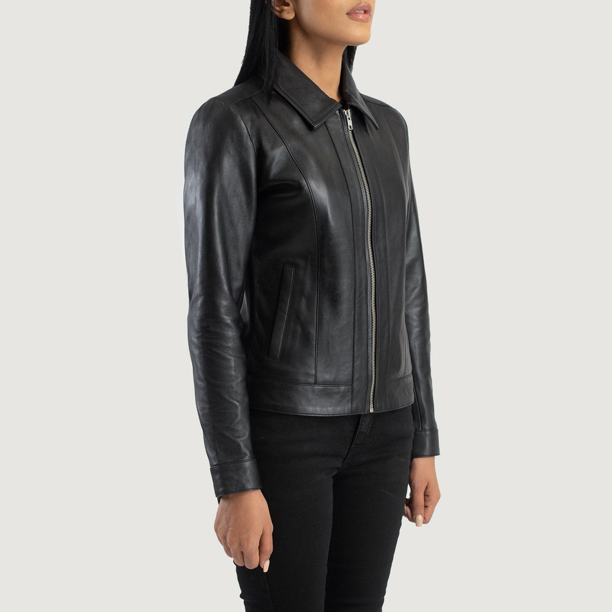 Vixen Classic Collar Lederjacke für Damen – Zusätzliche Produktansicht 2