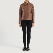 Vixen Classic Collar Lederjacke für Damen – Zusätzliche Produktansicht 3