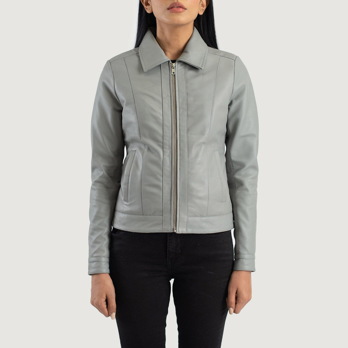 Vixen Classic Collar Lederjacke für Damen – Zusätzliche Produktansicht 4