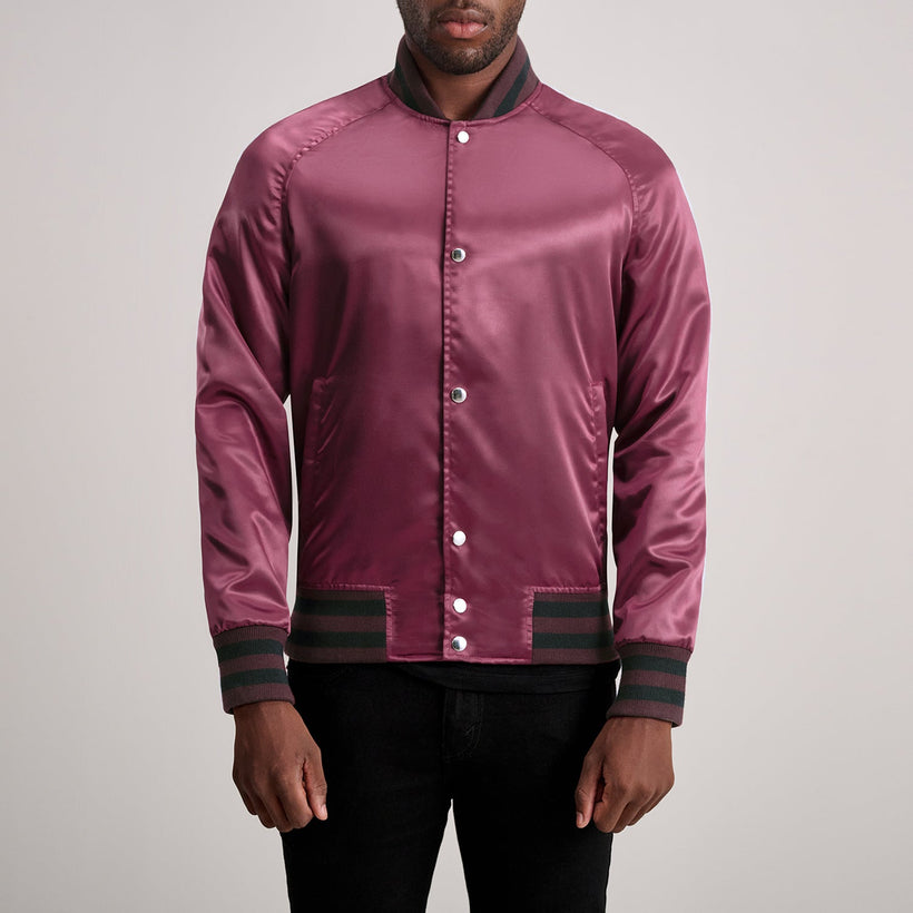 Xander Kastanienbraun Varsity Lederjacke für Herren