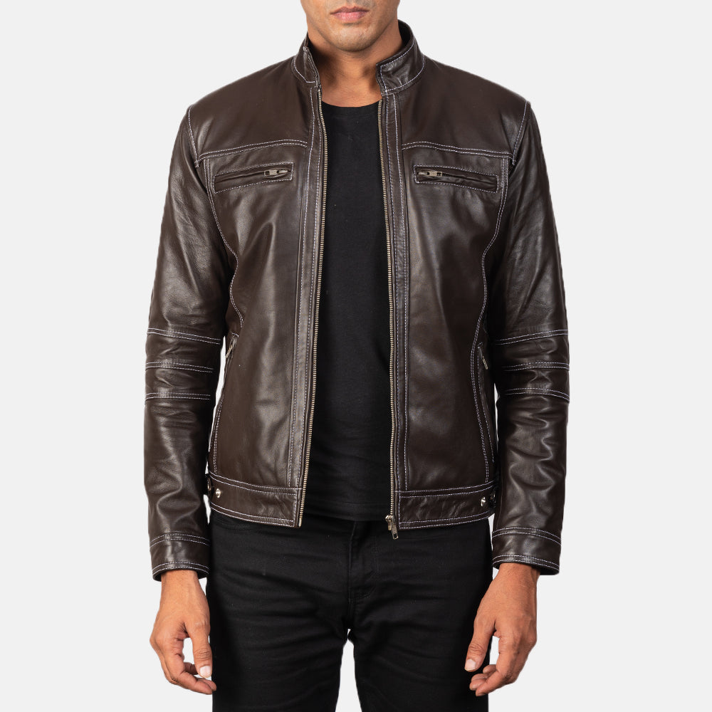 Youngster Leder-Bikerjacke für Herren – Zusätzliche Produktansicht 1