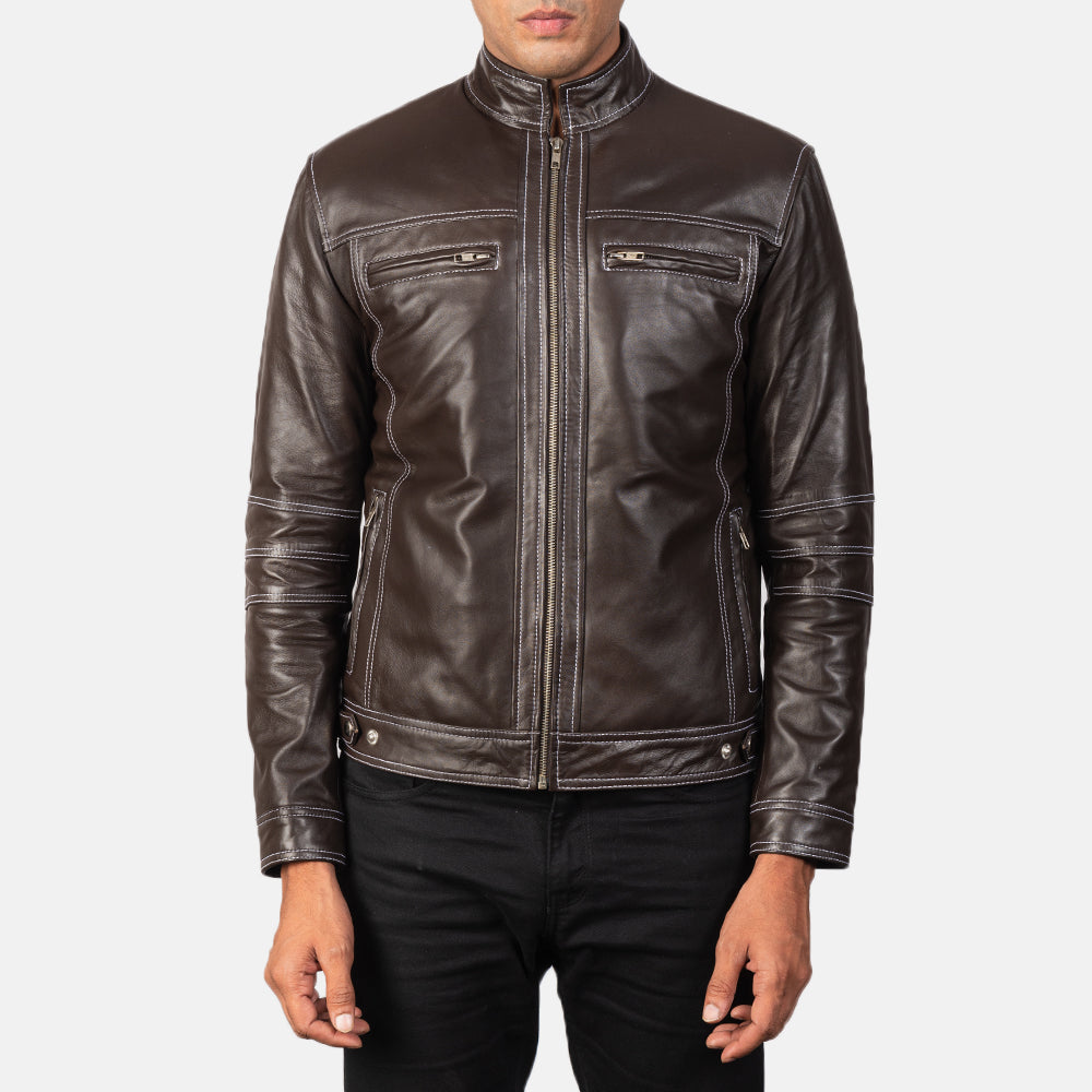 Youngster Leder-Bikerjacke für Herren – Zusätzliche Produktansicht 4