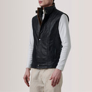 Zane Grey Suede Vest For Men - Seitenansicht mit ergonomischem Ärmelschnitt