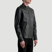 Black Sheepskin Leather Biker Jacket - Rückansicht mit passgenauen Schultern &amp; sauberem Saum