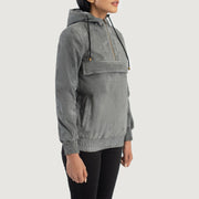Zest Hooded Pullover Lederjacke für Damen – Zusätzliche Produktansicht 2
